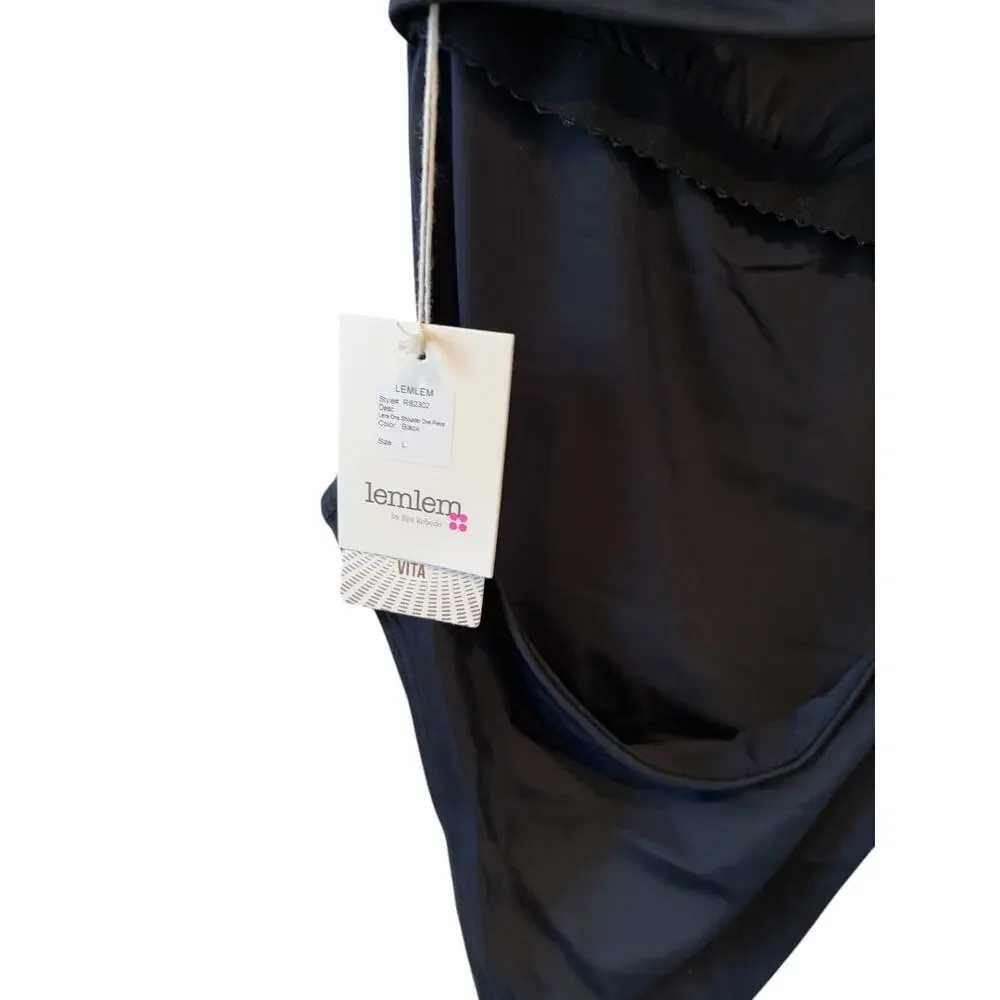 Lem Lem Lena One Shoulder Swimsuit Black L